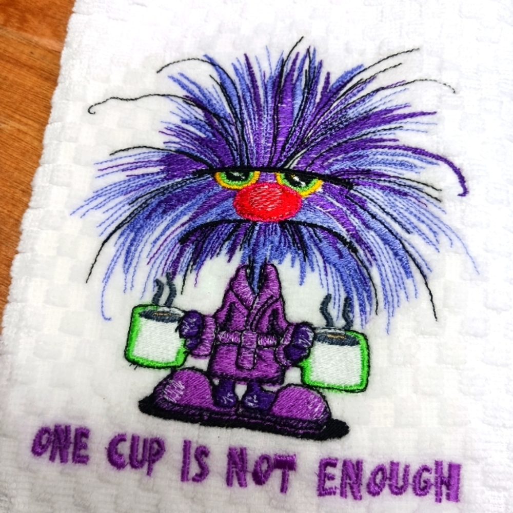 Embroidered Waffle Towel